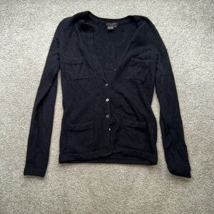 Henri Bendel Black Cardigan Sweater